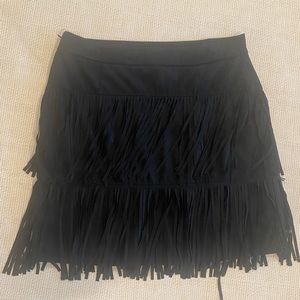 Francesca’s ALYA black fringe skirt, size large
